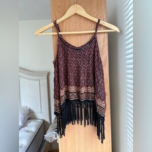 Forever 21 Black and Brown Patterned Top